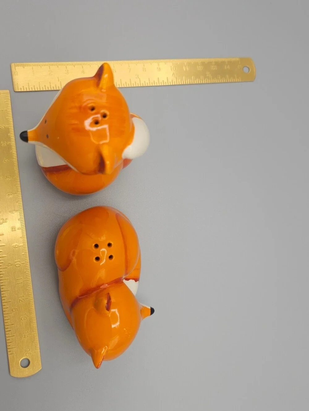 Ceramic Fox Salt and Pepper Shaker Set